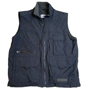 Old Navy Black Utility Vest S Nylon Shell Polyester Rayon Lining